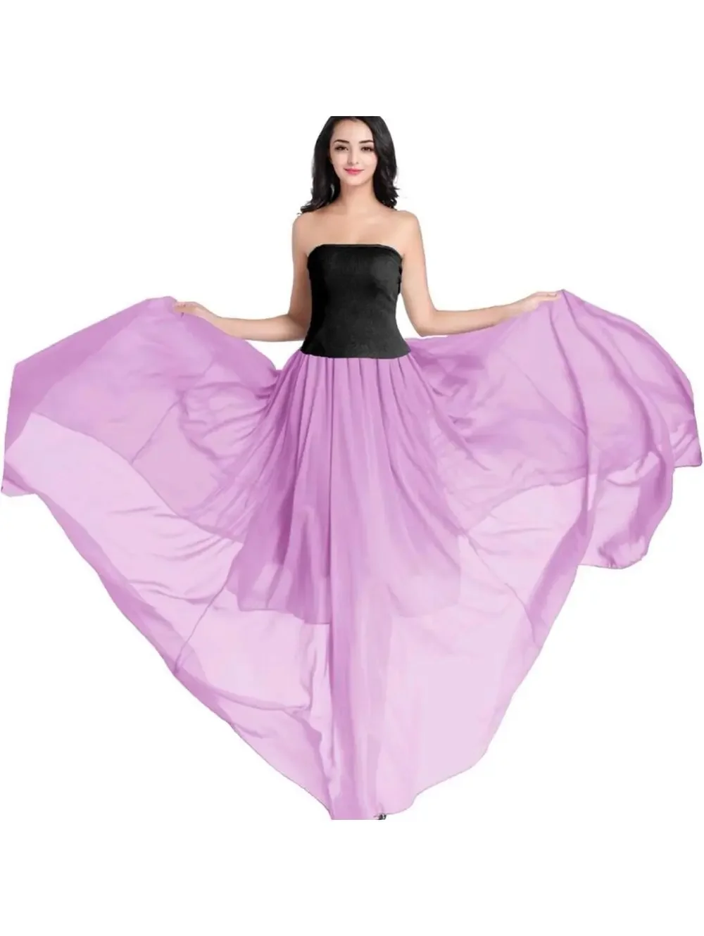 💕FLAW Elegant Lilac A-Line Maxi Skirt Renaissance Faire Cosplay - Picture 2 of 6